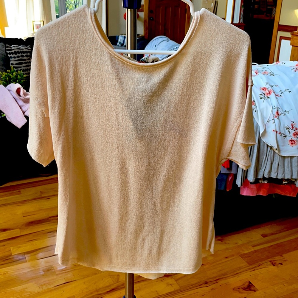Cream blouse with tie back